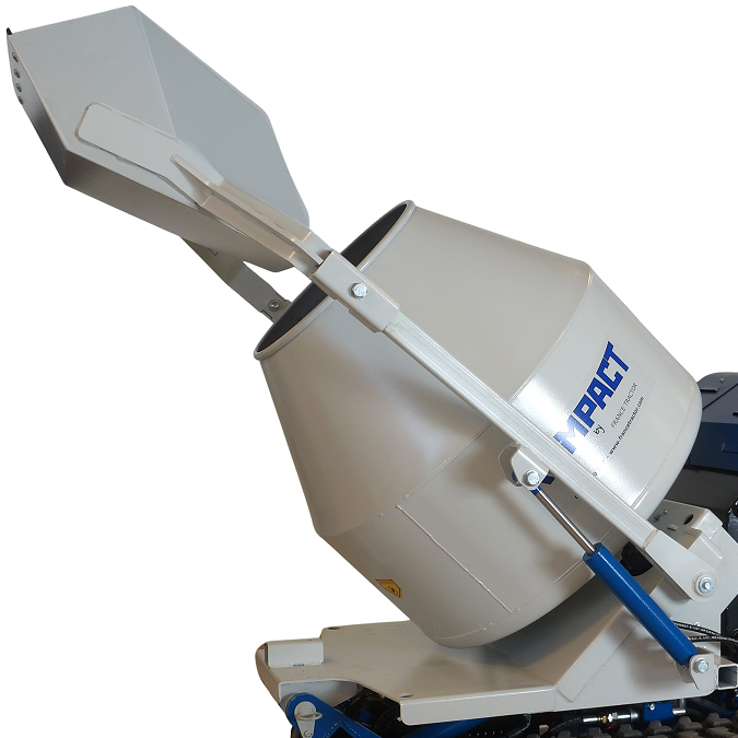 Bétonnière auto chargeuse 350 litres sur dumper à chenilles Kompact K80 - Copie-Bétonnière auto-chargeuse 350L