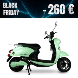 Offre Black Friday Easy Watts du 12/11/2025 au 24/12/2025 260€ offerts sur le scooter électrique Emma POP vert, bleu ou rose