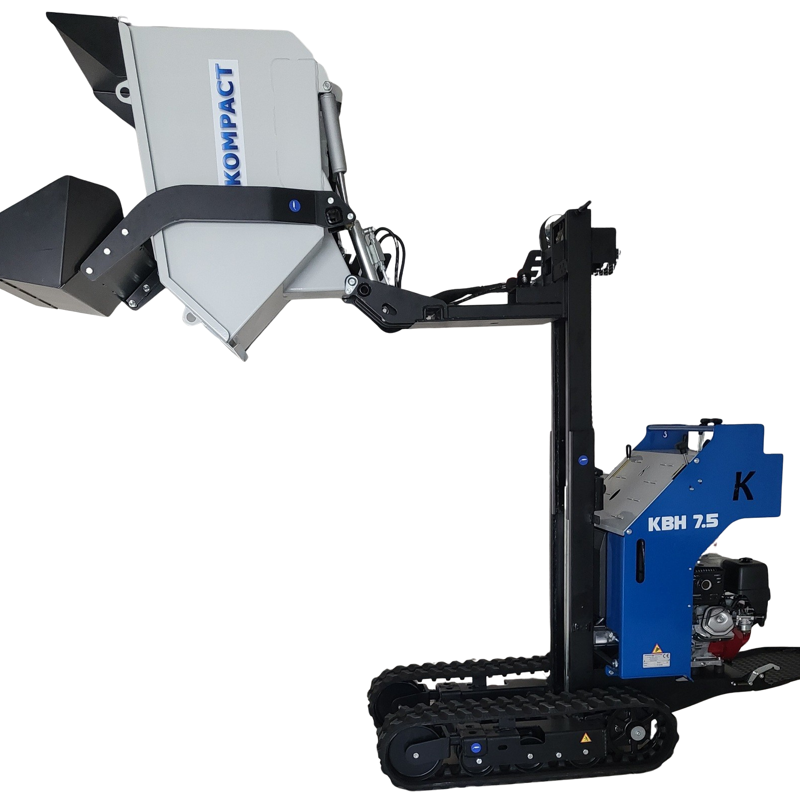 élévateur sur chenilles KBH 7.5 avec benne chargesue basculée à 150 cm du sol-Mini dumper